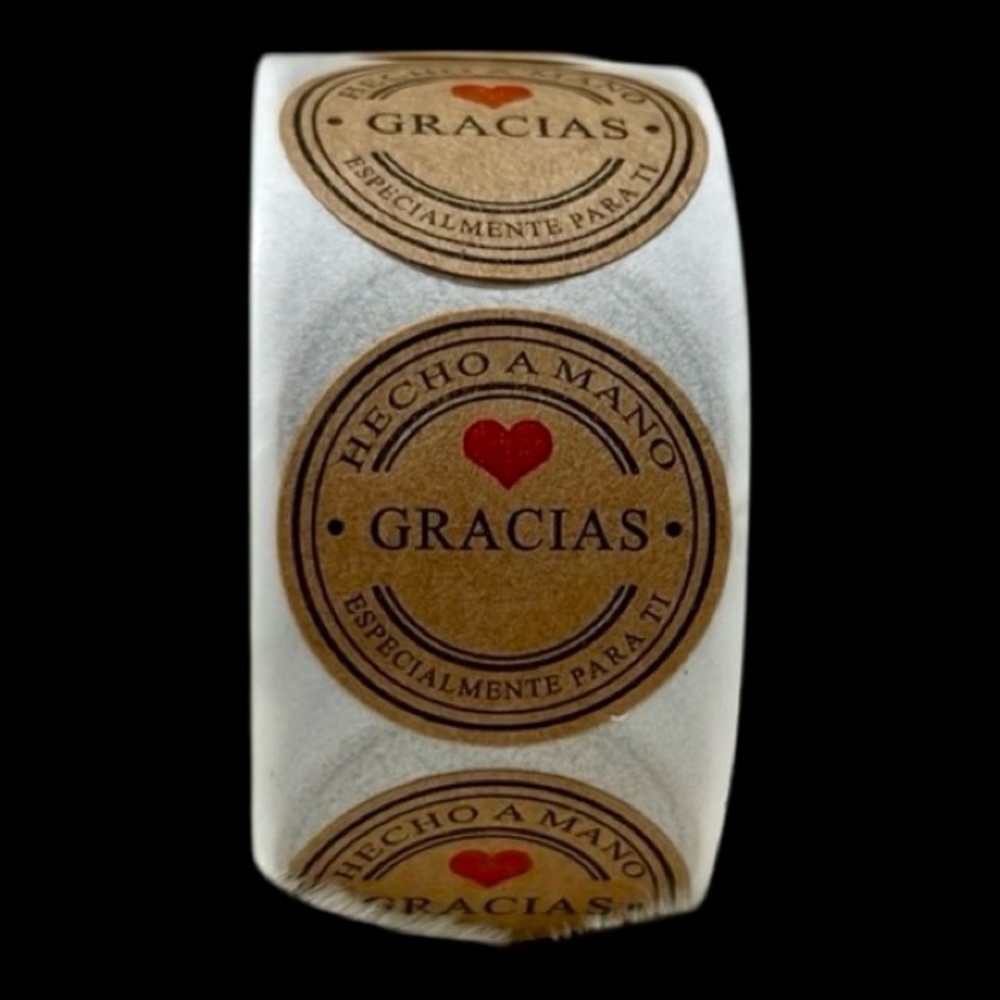 PRICE IS FIRM - Roll of 500 Gracias Thank You Spanish Stickers
